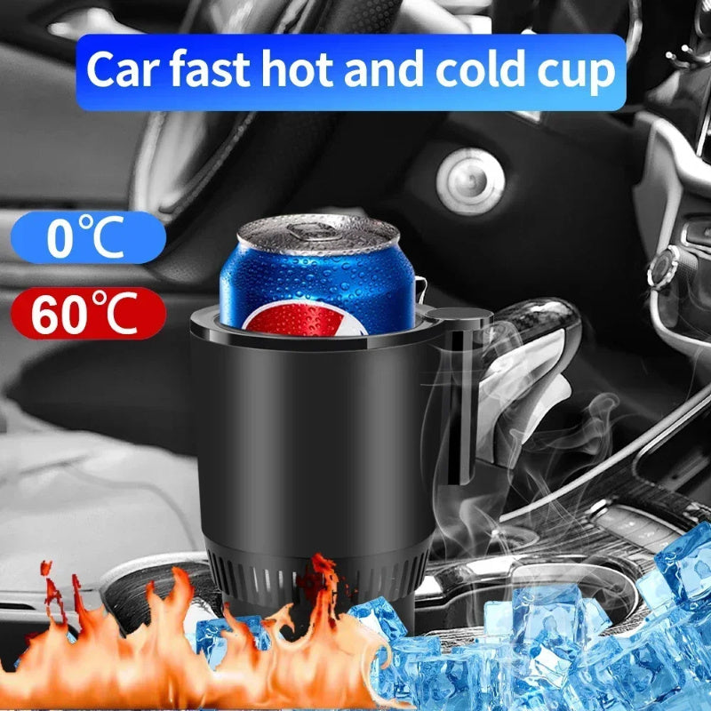 2-in-1 Smart Car Cup Holder: 12V Heating & Cooling with Digital Temperature Display